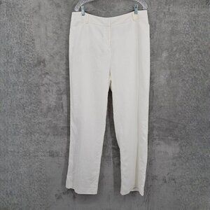 Cato Linen Blend Trousers Pants 16W Ivory Off White Fully Lined Casual Plus New
